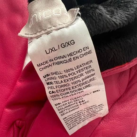 Chico’s Hot Pink Leather Gloves - Picture 4 of 4